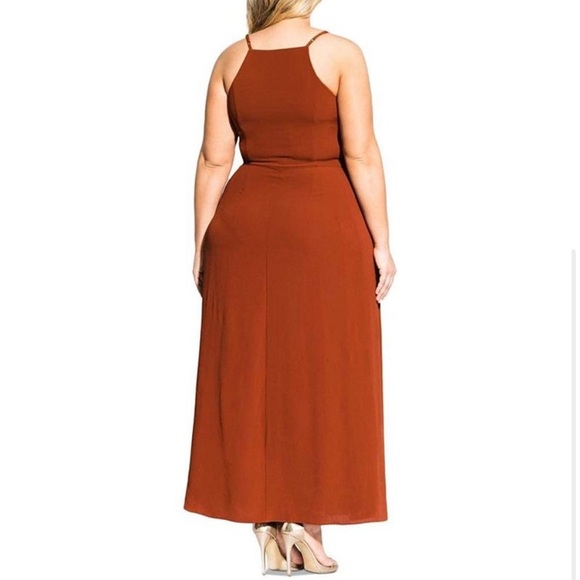 City Chic tie-front maxi column dress - Picture 2 of 8
